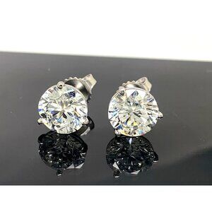 Diamond Earrings 14k White Gold 4.94ctw IGI Certified Lab Grown Stud Push Backs